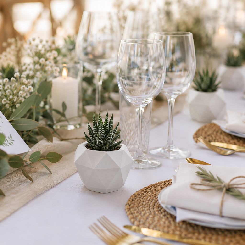 EcoLove: Maceta Decorativa para Invitados de Boda