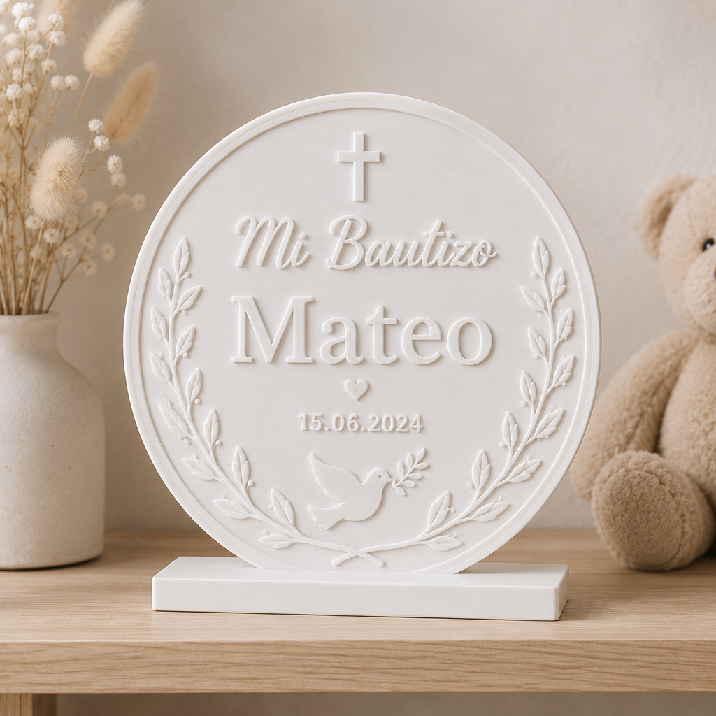 Luz del Bautizo: Placa decorativa
