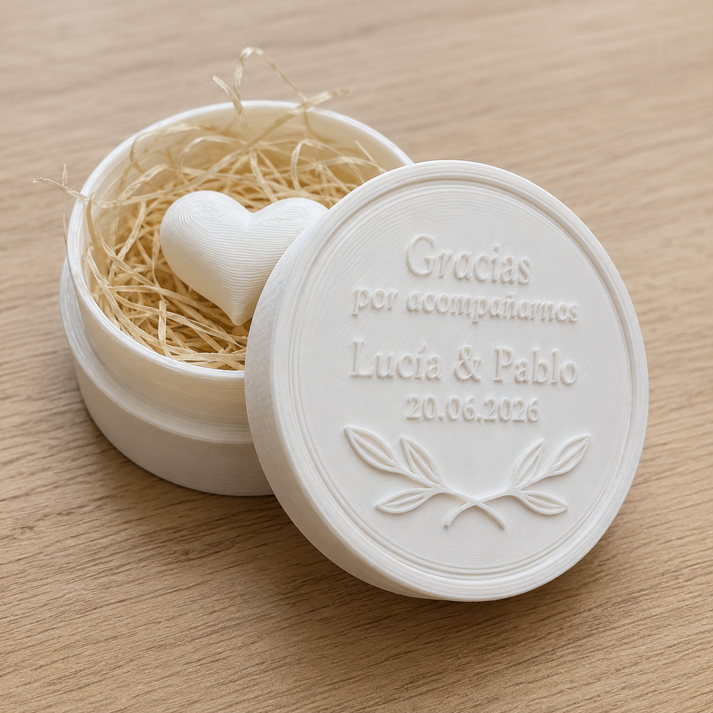 Recuerdo Eterno™ – Caja Personalizada para Invitados de Boda