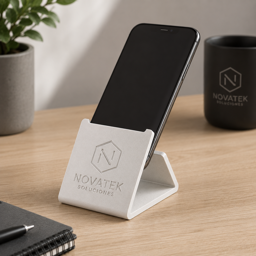 Soporte Móvil Personalizado - Tu Logo Siempre en Primer Plano